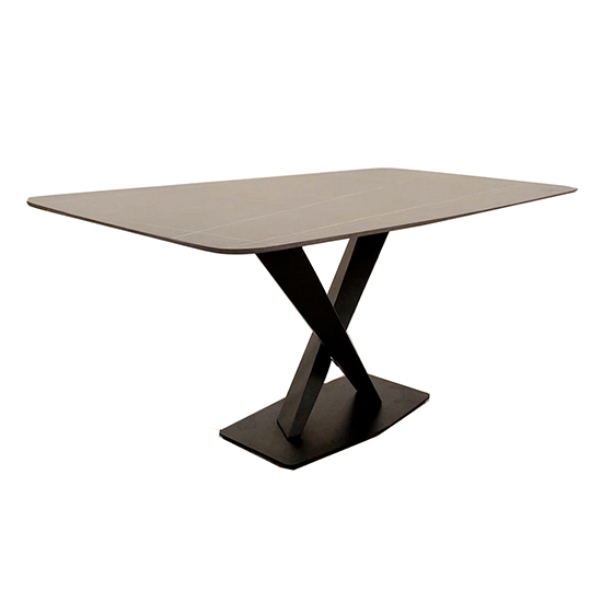 Product photograph of Athens Black Sintered Stone Dining Table With Black Base from Furniture in Fashion