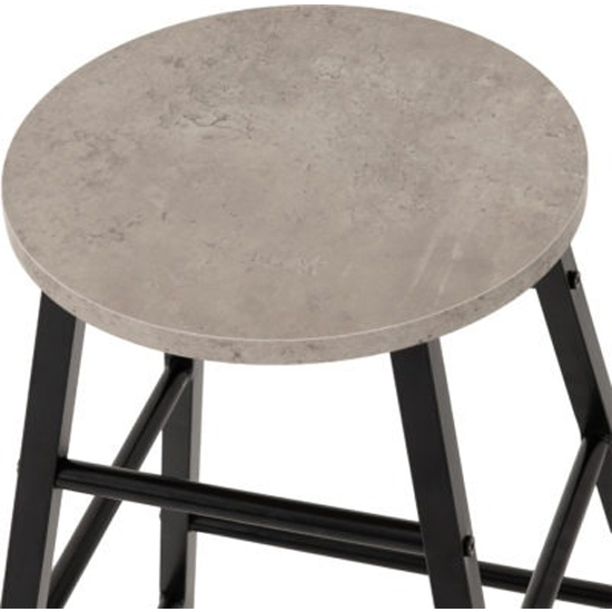 Alsip Concrete Effect Wooden Bar Stools In Pair_4
