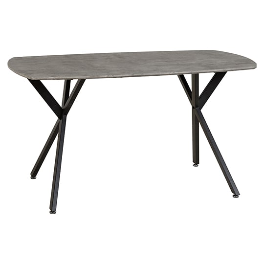 Alsip Dining Table In Concrete Effect And Black