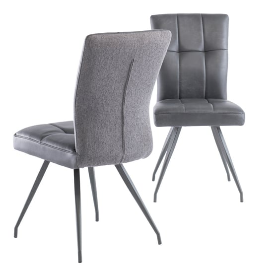 Athink Extending Grey Dining Table With 6 Kebrila Grey Chairs_3