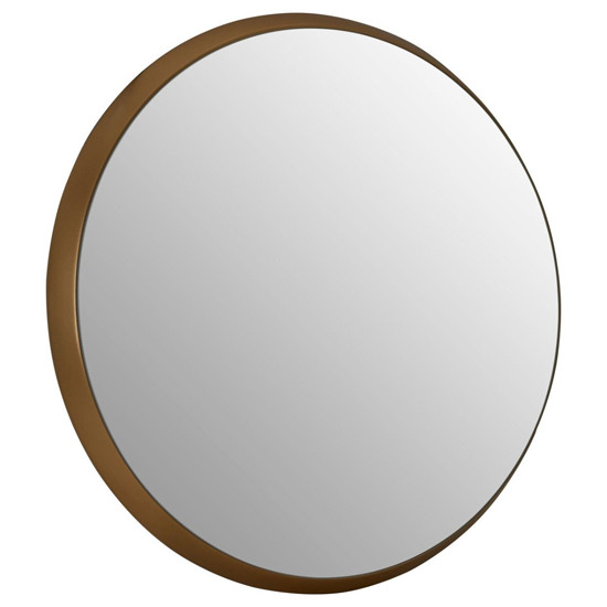 Athens Large Round Wall Bedroom Mirror In Gold Frame