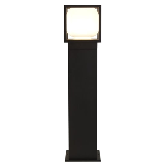 Product photograph of Athens Led Outdoor Post With Opal Shade In Black from Furniture in Fashion