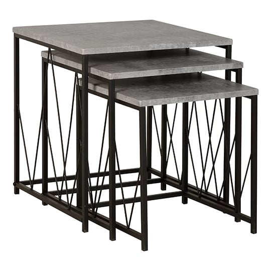 Alsip Nest of Tables In Concrete Effect And Black
