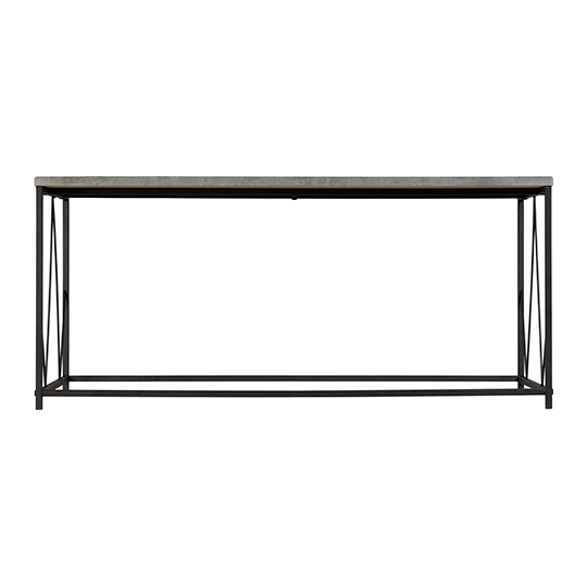 Alsip Rectangular Coffee Table In Concrete Effect And Black