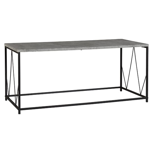 Read more about Alsip rectangular coffee table in concrete effect and black