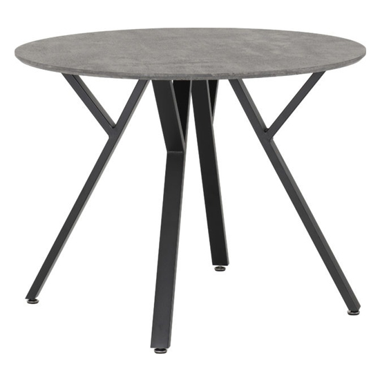 Alsip Round Dining Table In Concrete Effect