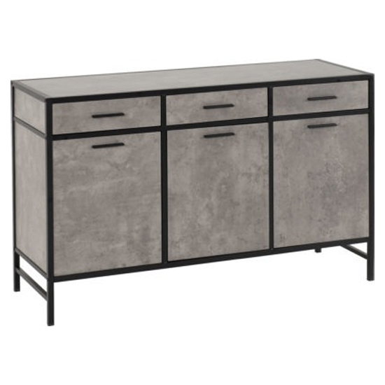 Alsip Sideboard With 3 Doors 3 Drawers In Concrete Effect_2