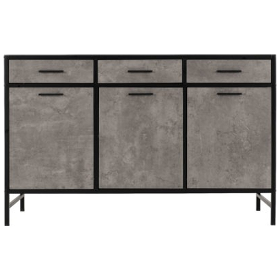 Alsip Sideboard With 3 Doors 3 Drawers In Concrete Effect_4