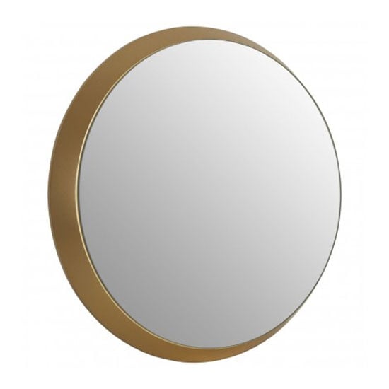 Athens Small Round Wall Bedroom Mirror In Gold Frame