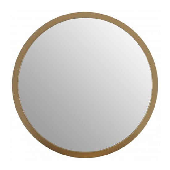 Photo of Athens small round wall bedroom mirror in gold frame