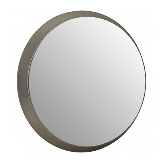 Athens Small Round Wall Bedroom Mirror In Silver Frame