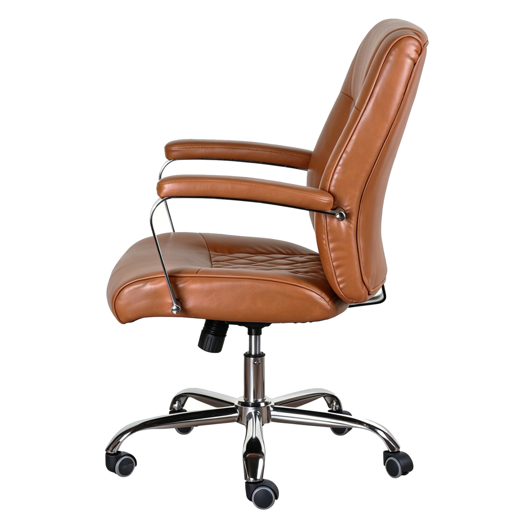 Atheon PU Leather Home and Office Chair in Tan