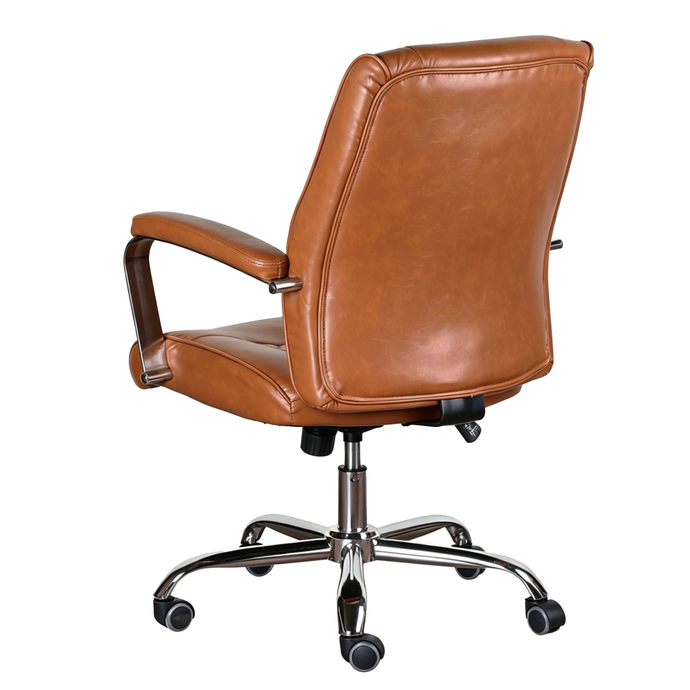 Atheon PU Leather Home and Office Chair in Tan
