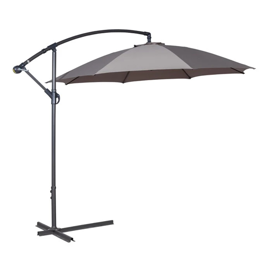 Product photograph of Athine 300cm Round Cantilever Parasol In Dark Grey from Furniture in Fashion