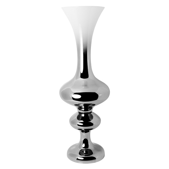 Atik Centerpiece Vase In White And Silver_2
