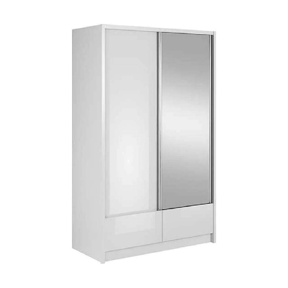 Read more about Aztec high gloss wardrobe with 2 sliding doors in white