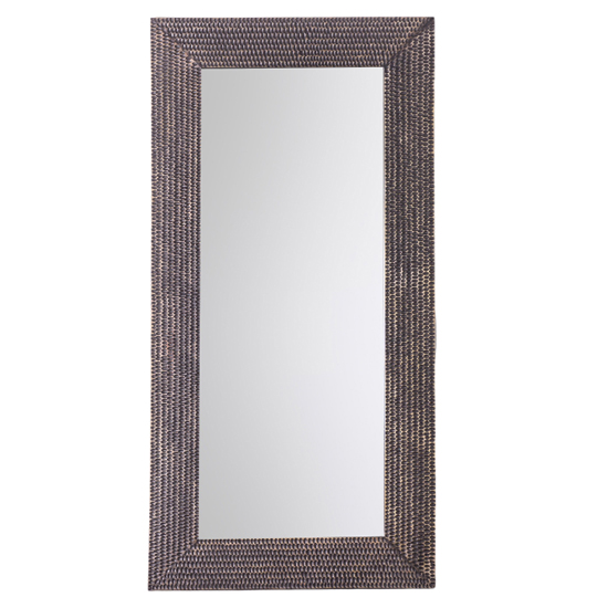 Atlanta Mango Wood Leaner Floor Mirror In Black Furniture in Fashion
