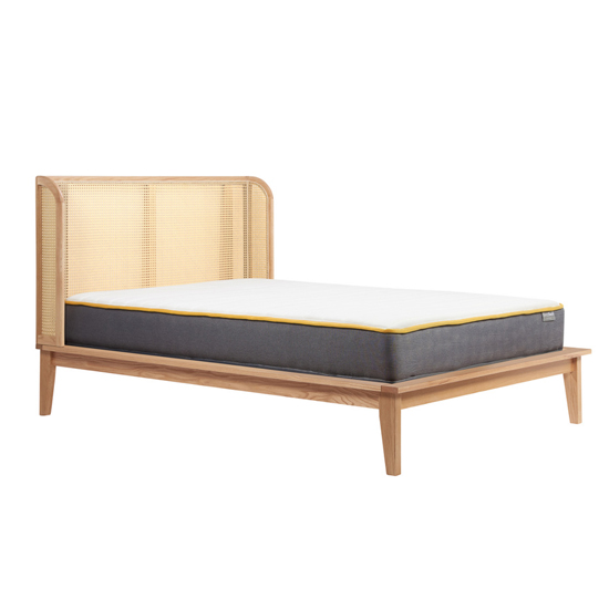 Atlanta Rattan Wooden King Size Bed In Oak
