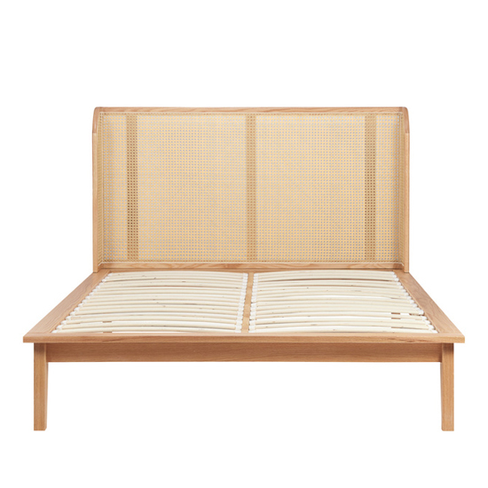 Atlanta Rattan Wooden King Size Bed In Oak