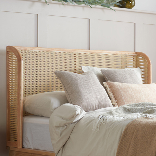 Atlanta Rattan Wooden King Size Bed In Oak