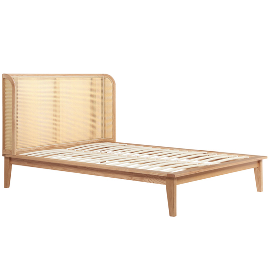 Atlanta Rattan Wooden King Size Bed In Oak