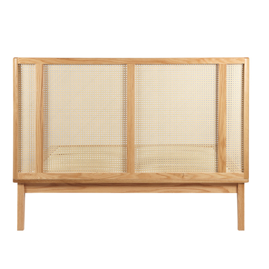 Atlanta Rattan Wooden King Size Bed In Oak