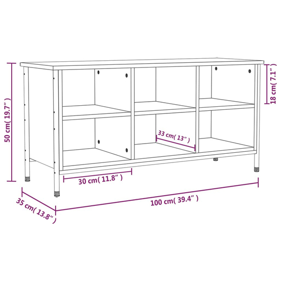 Atlanta Shoe Storage Bench 6 Compartments In Grey Sonoma Oak