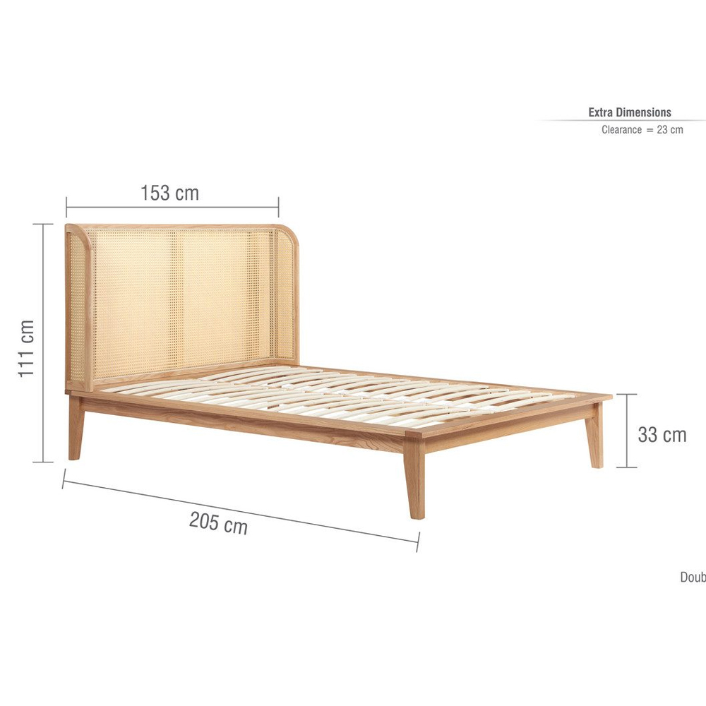 Atlanta Wooden Double Bed In Oak