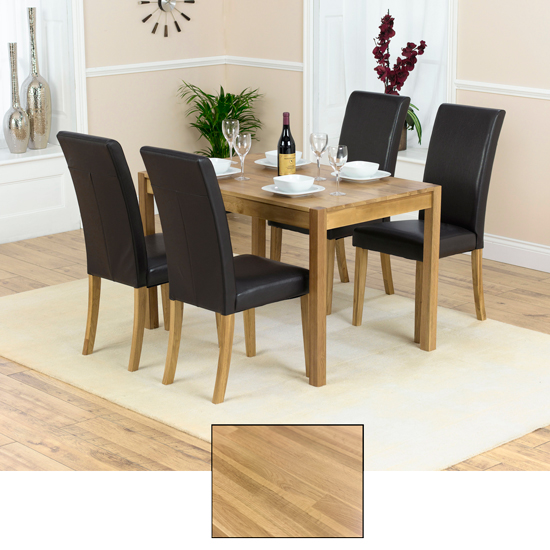 Atlanta Solid Oak Dining Table And 4 Atlanta Chairs Furniture in Fashion