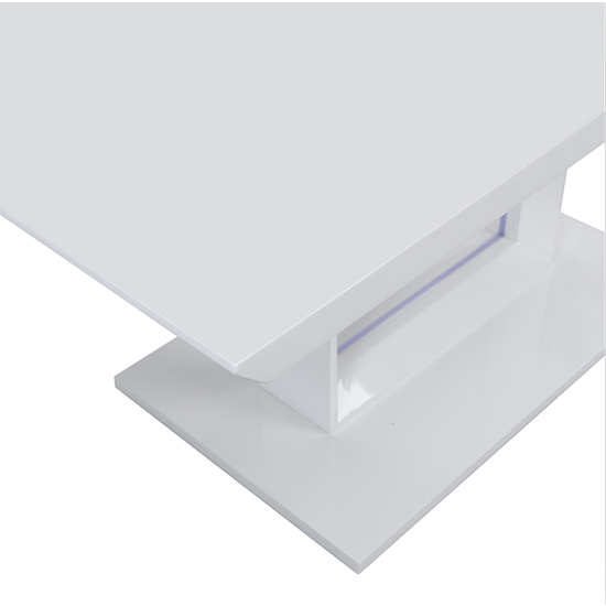 Atlantis Large High Gloss Dining Table In White With LED Lights_8