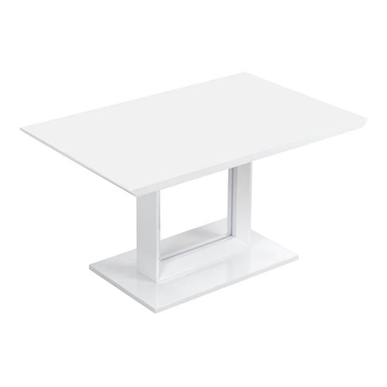 Atlantis LED Small High Gloss Dining Table In White_4