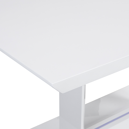 Atlantis LED Small High Gloss Dining Table In White_6