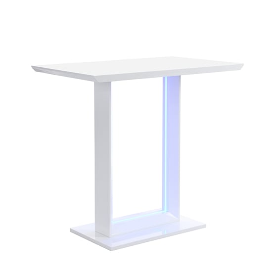 Atlantis High Gloss Bar Table In White With LED Lighting_2