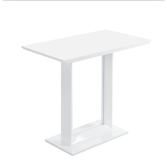 Atlantis High Gloss Bar Table In White With LED Lighting_4