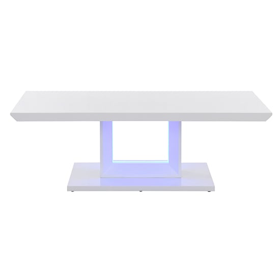Atlantis High Gloss Coffee Table In White With LED Lighting_4