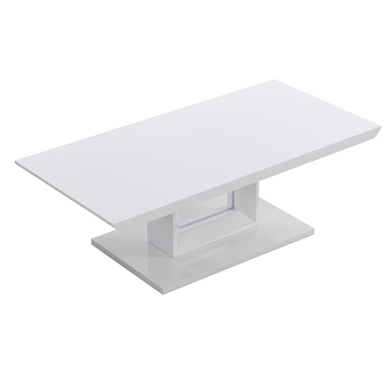 Atlantis High Gloss Coffee Table In White With LED Lighting_7
