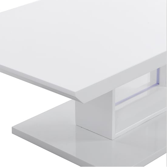 Atlantis High Gloss Coffee Table In White With LED Lighting_9