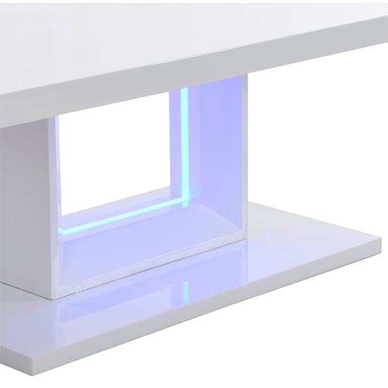 Atlantis High Gloss Coffee Table In White With LED Lighting_10