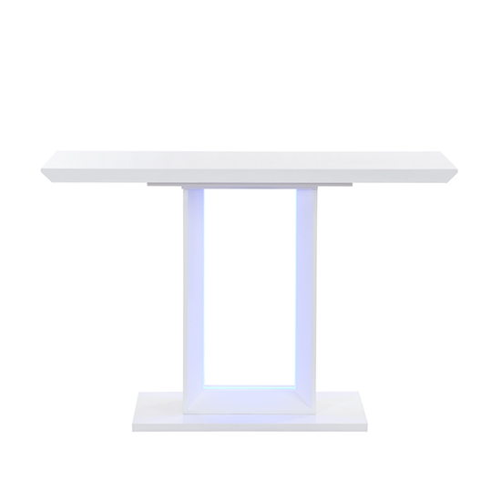 Atlantis High Gloss Console Table In White With LED Lighting