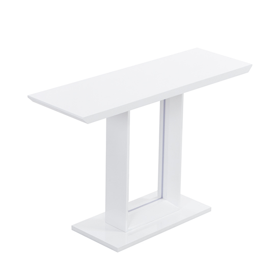 Atlantis High Gloss Console Table In White With LED Lighting_8