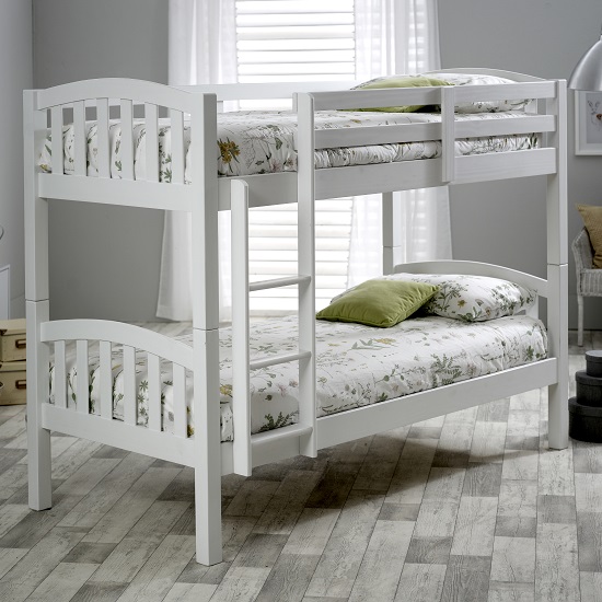 Rowley Wooden Bunk Bed In White Pine Furniture in Fashion
