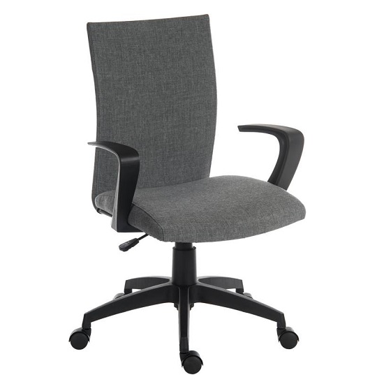 Photo of Atlas fabric home office chair in grey with castors