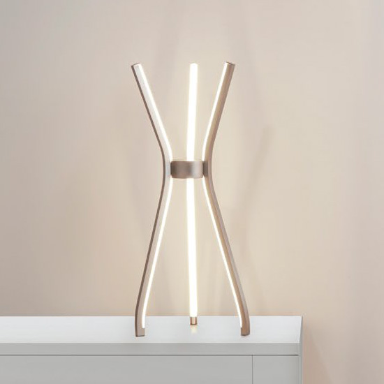 Read more about Atlas tripod led table lamp in satin nickel
