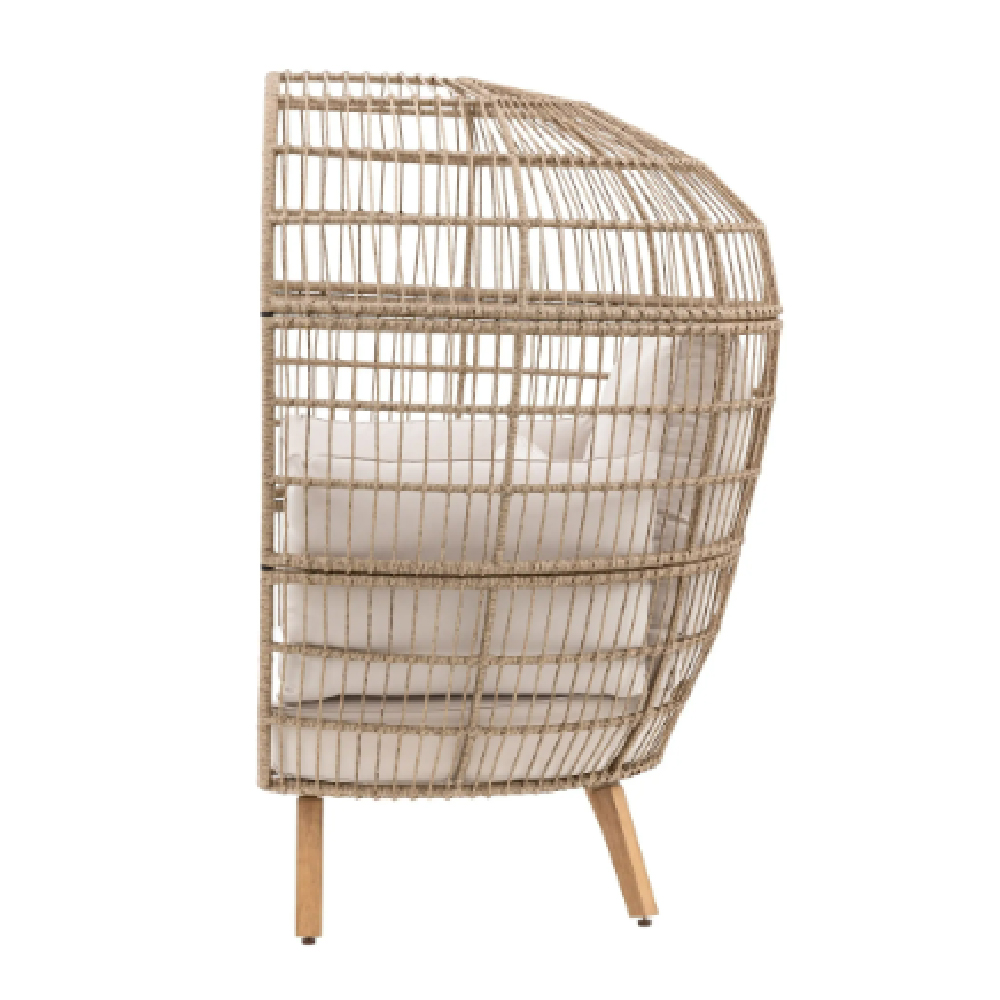 Atmore Outdoor Rattan Egg Chair With Cushion In Natural
