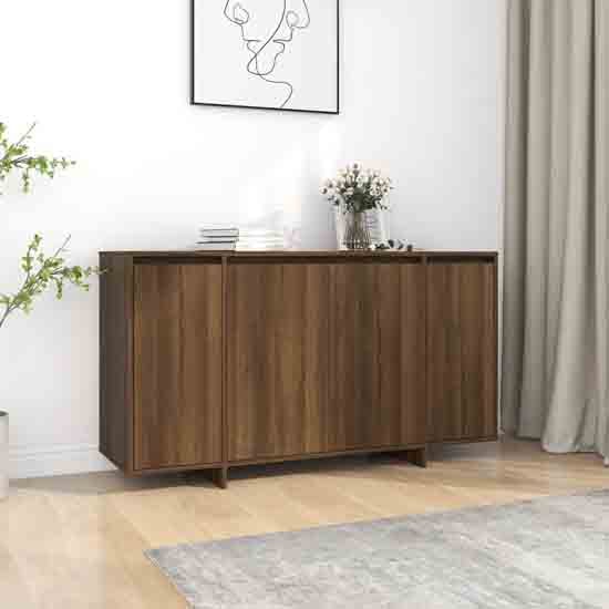 Product photograph of Atoka Wooden Sideboard With 4 Doors In Brown Oak from Furniture in Fashion