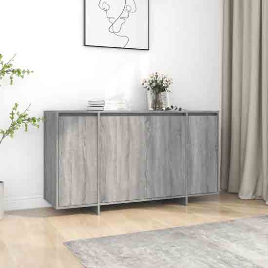 Product photograph of Atoka Wooden Sideboard With 4 Doors In Grey Sonoma from Furniture in Fashion