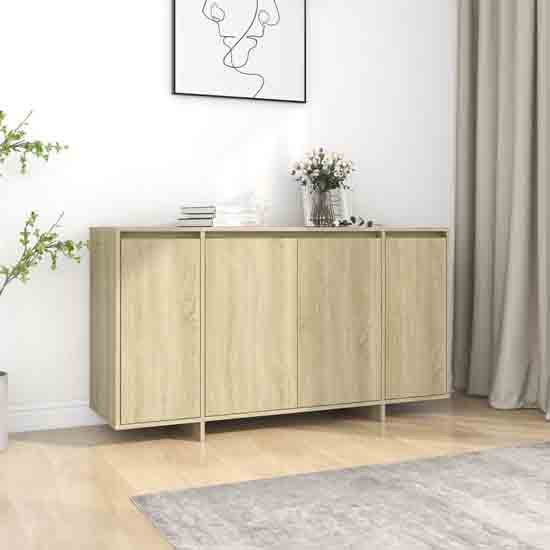 Product photograph of Atoka Wooden Sideboard With 4 Doors In Sonoma Oak from Furniture in Fashion