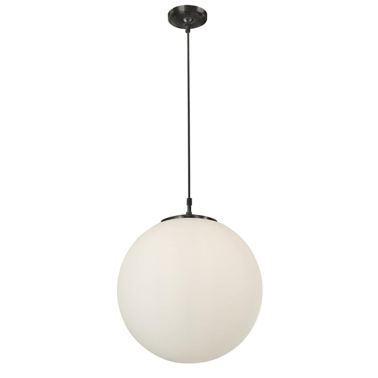 Product photograph of Atom Large Opal Glass Ceiling Pendant Light In Black from Furniture in Fashion