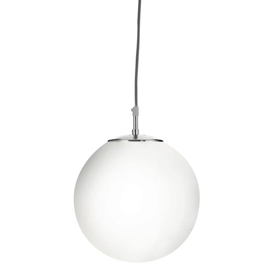 Product photograph of Atom Large Opal Glass Ceiling Pendant Light In Satin Silver from Furniture in Fashion