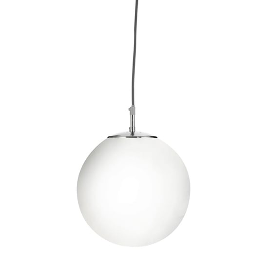 Product photograph of Atom Small Opal Glass Ceiling Pendant Light In Satin Silver from Furniture in Fashion